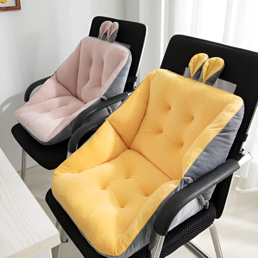 Office Chair Cushion with Backrest, Quilted Velvet Seat Cushion – image 14