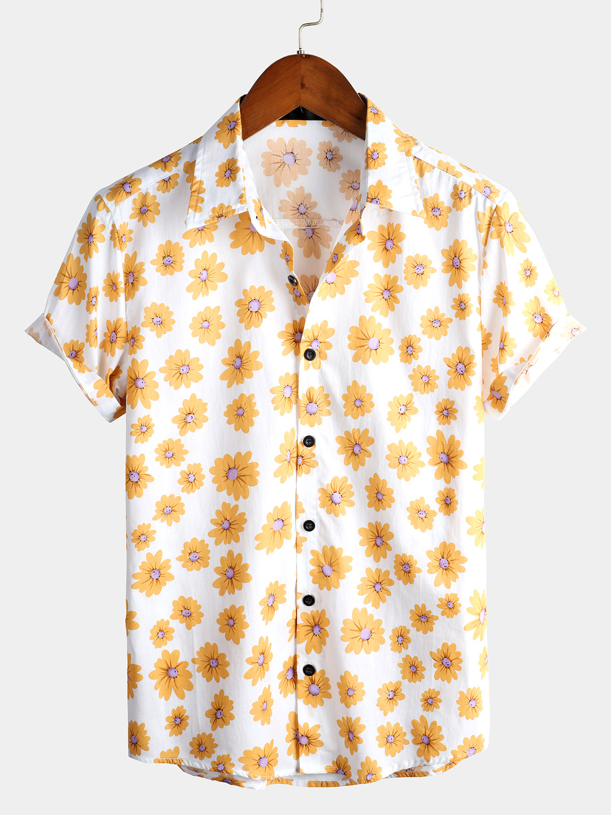 Hawaiian Shirt for Men, Mens Floral Shirt Short Sleeve Button Up – image 4