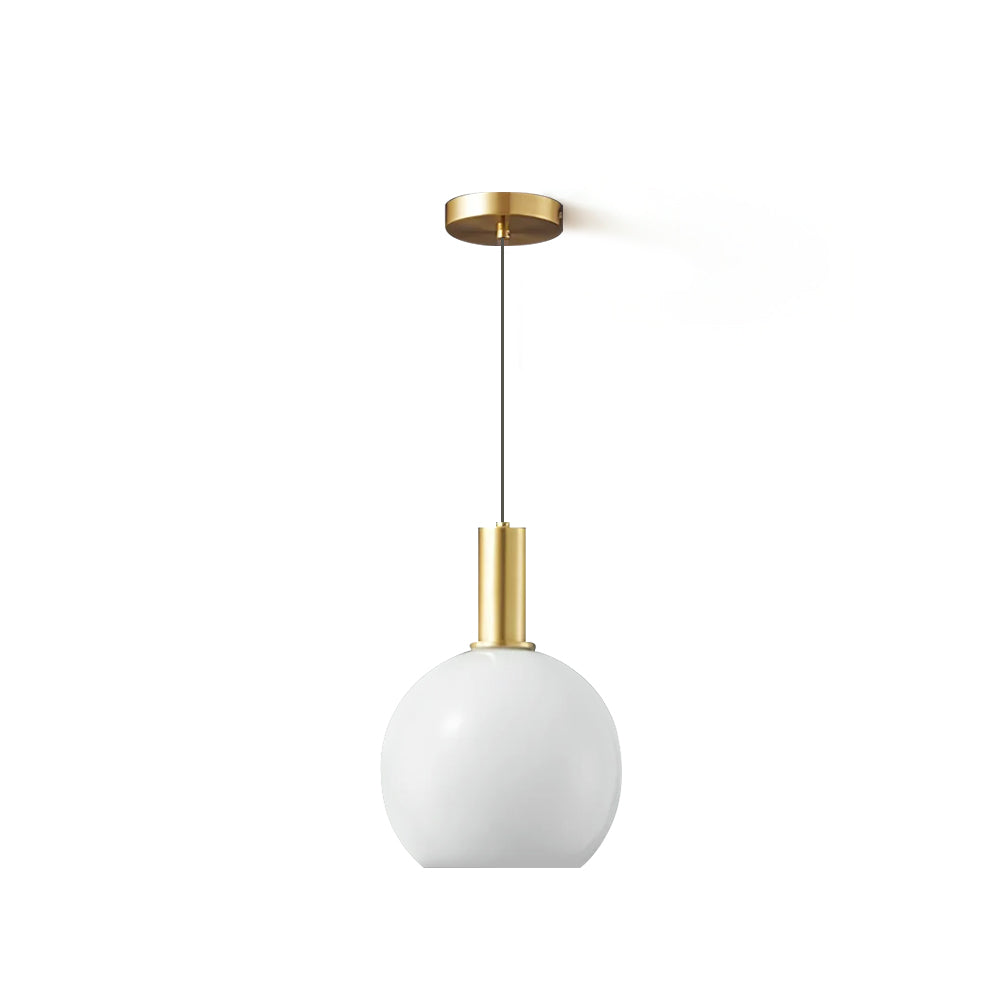 Glass Pendant Light, Modern Pendant Lamp with Brass Body, Hanging Light for Dining Room and Living Room