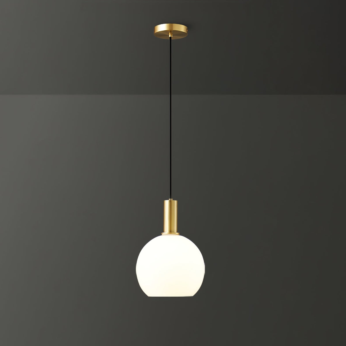 Glass Pendant Light, Modern Pendant Lamp with Brass Body – image 16