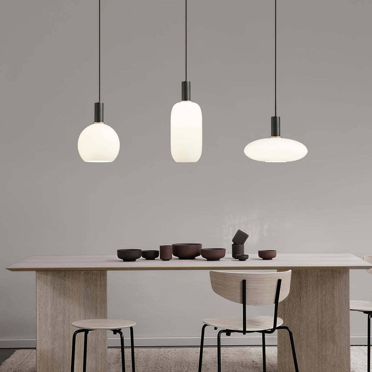 Glass Pendant Light, Hanging Light for Dining Room and Living Room