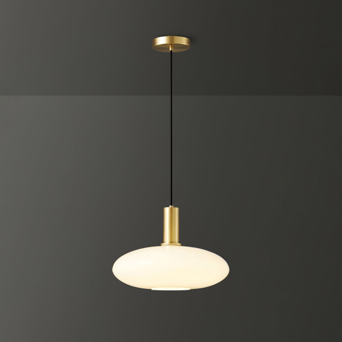 Glass Pendant Light, Modern Pendant Lamp with Brass Body – image 22
