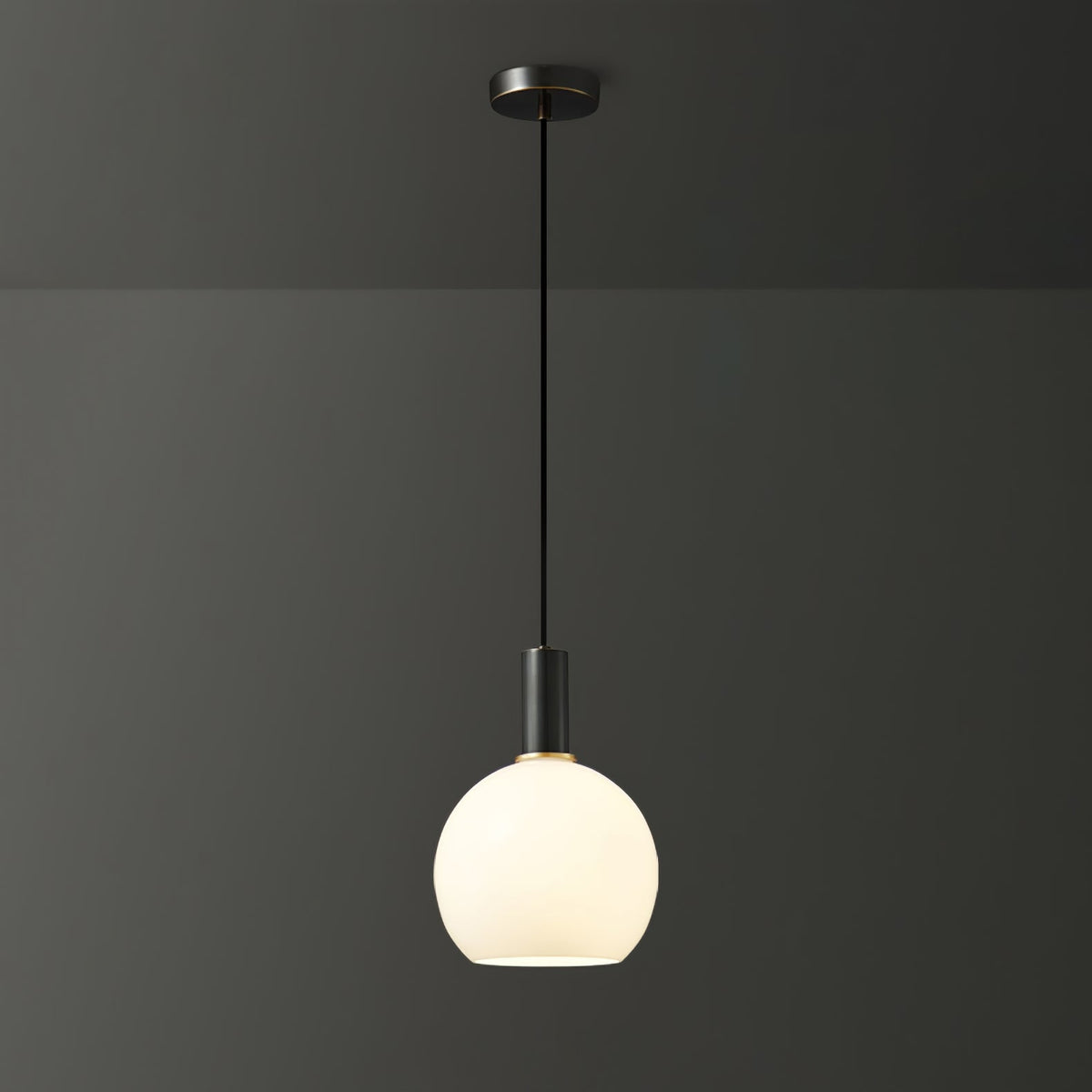Glass Pendant Light, Modern Pendant Lamp with Brass Body – image 25
