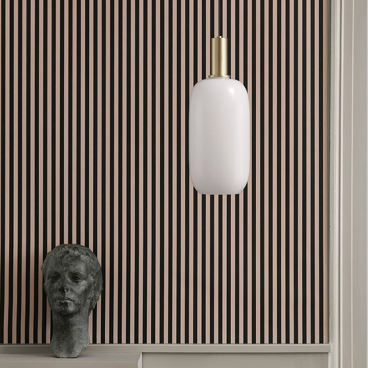 Glass Pendant Light, Modern Pendant Lamp with Brass Body – image 28