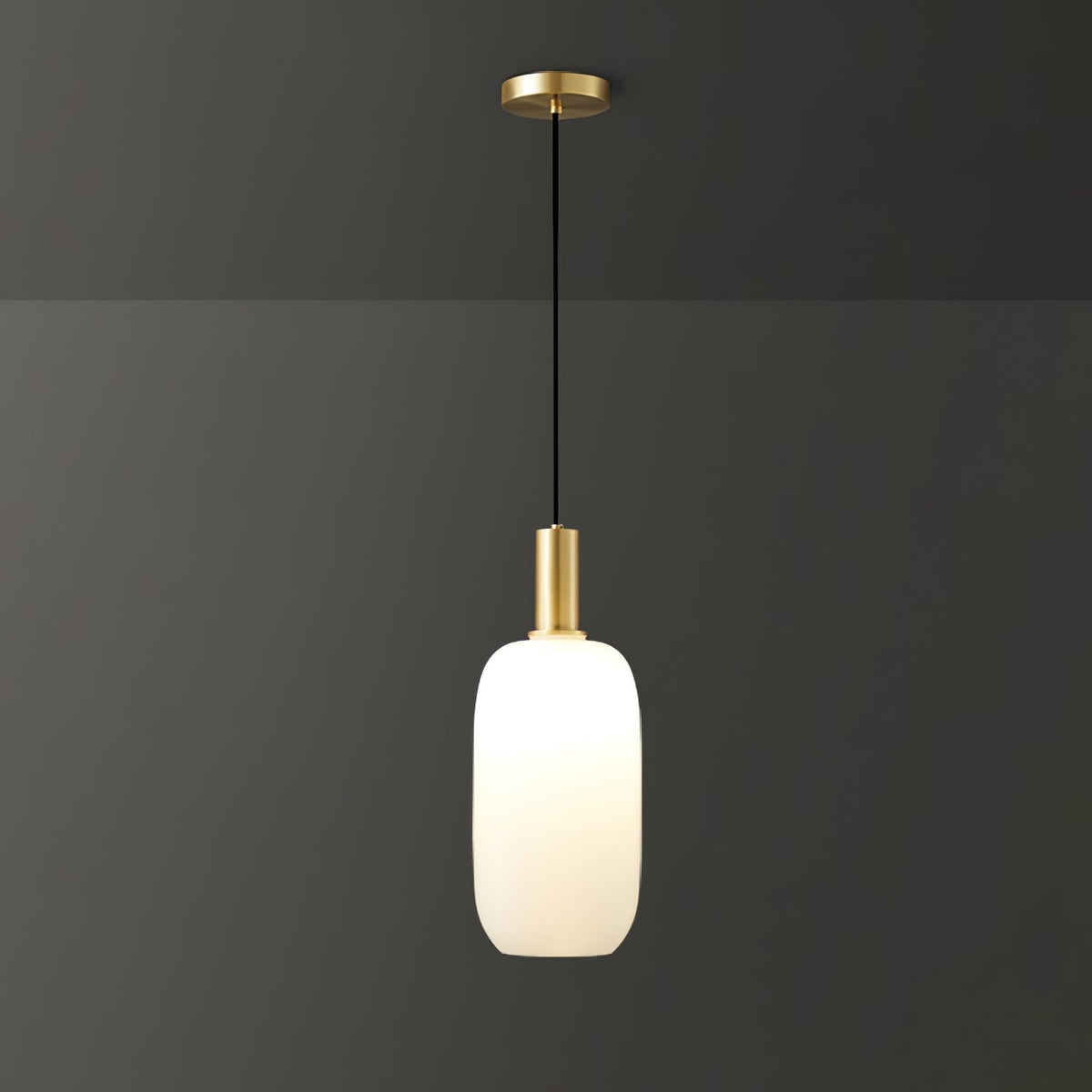 Glass Pendant Light, Modern Pendant Lamp with Brass Body – image 31