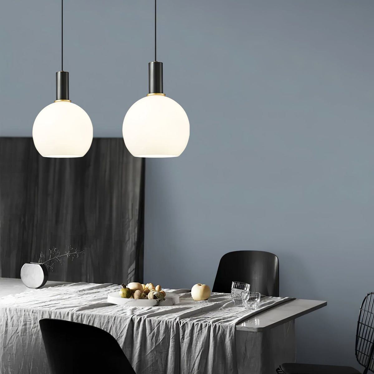 Glass Pendant Light, Modern Pendant Lamp with Brass Body – image 10
