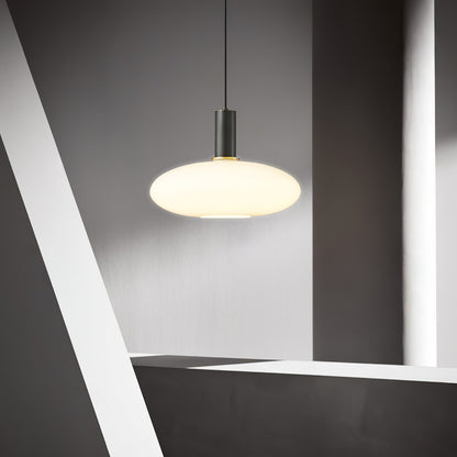 Glass Pendant Light, Modern Pendant Lamp with Brass Body – image 4