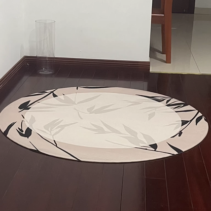 Round Beige Japandi Rug 19