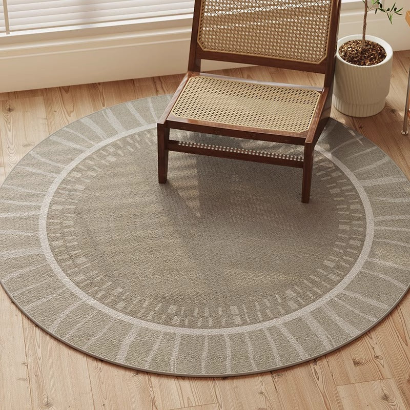 Round Beige Japandi Rug 29