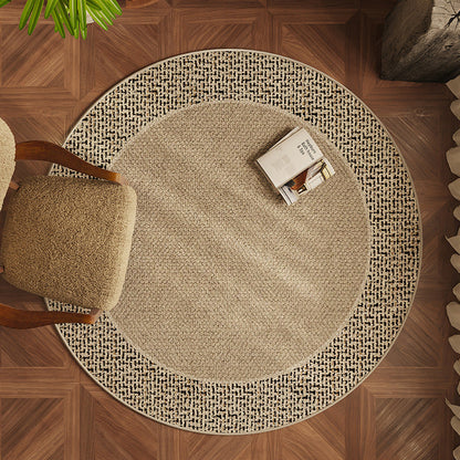 Round Beige Japandi Rug 21