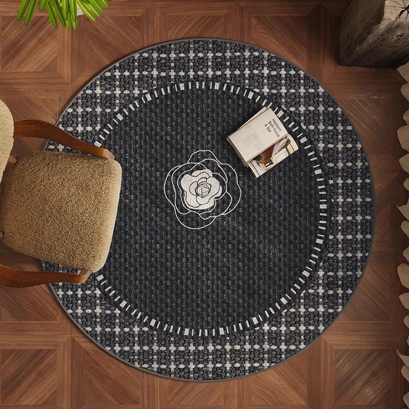 Round Beige Japandi Rug 25