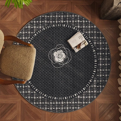 Round Beige Japandi Rug 25