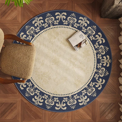 Round Beige Japandi Rug 31