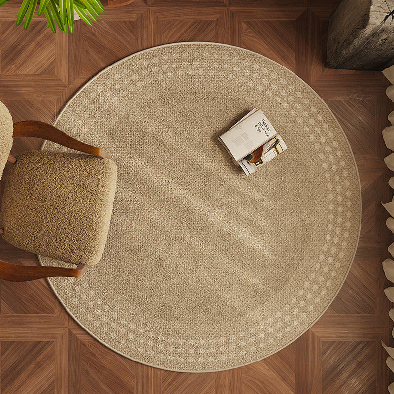 Round Beige Japandi Rug 22