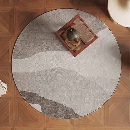 Round Beige Japandi Rug 34