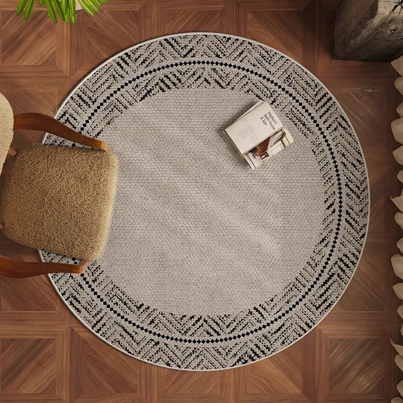 Round Beige Japandi Rug 27