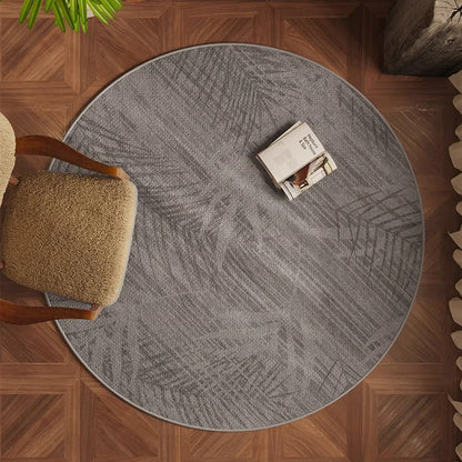 Round Beige Japandi Rug 39