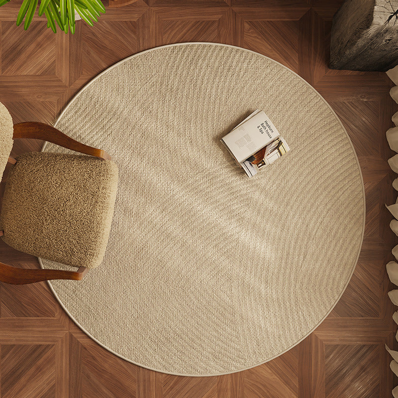 Round Beige Japandi Rug 23