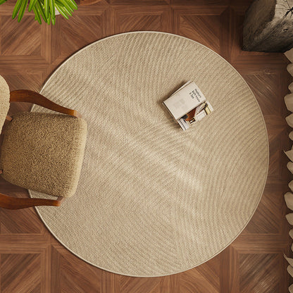 Round Beige Japandi Rug 23