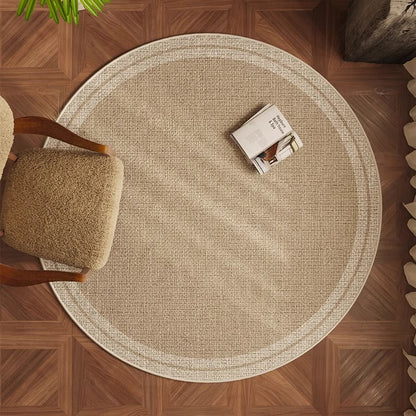 Round Beige Japandi Rug 36