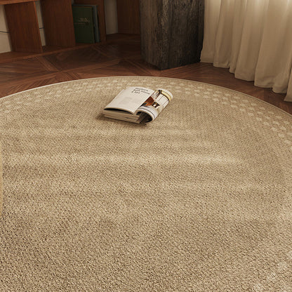 Round Beige Japandi Rug 12