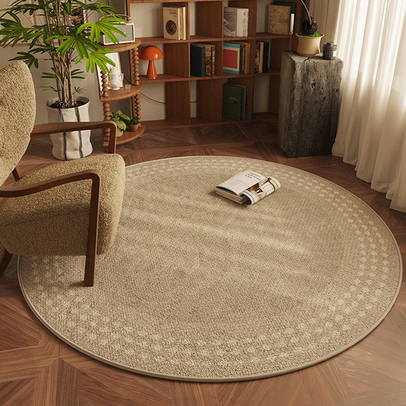 Round Beige Japandi Rug 2