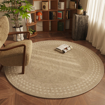 Round Beige Japandi Rug 2