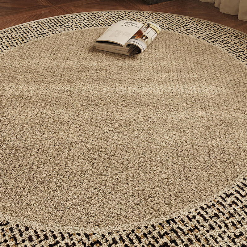 Round Beige Japandi Rug 13
