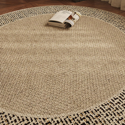 Round Beige Japandi Rug 13