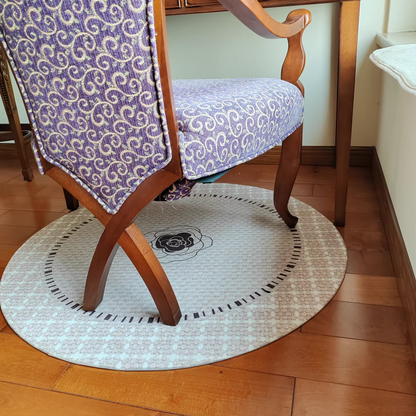 Round Beige Japandi Rug 18