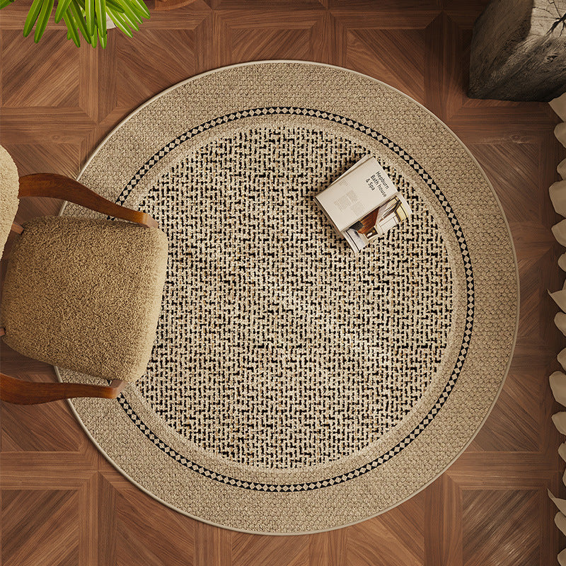 Round Beige Japandi Rug 20