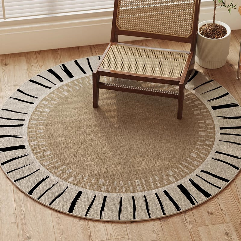 Round Beige Japandi Rug 28