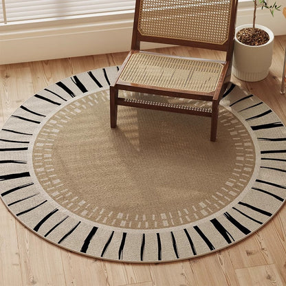 Round Beige Japandi Rug 28