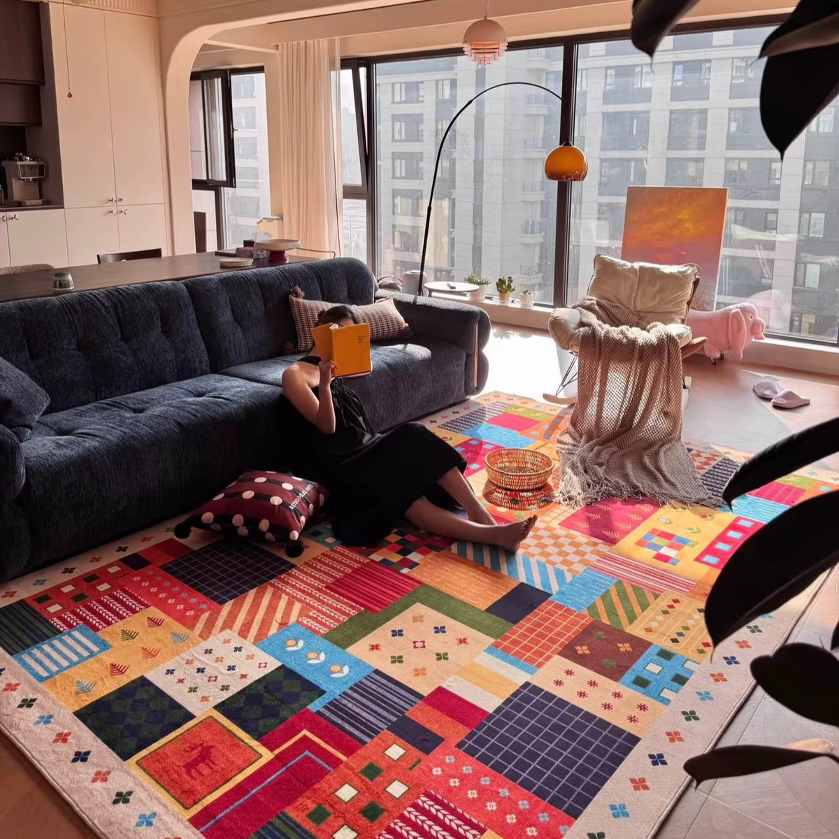 Abstract Multicolour Art Rug 16