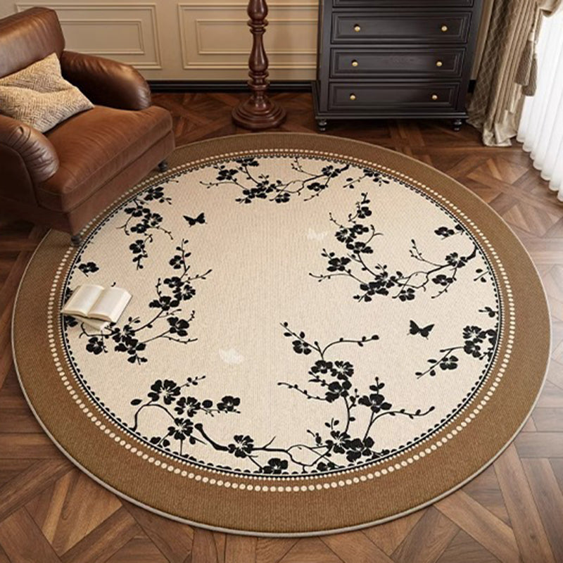 Round Medallion Loop-Pile Rug 19
