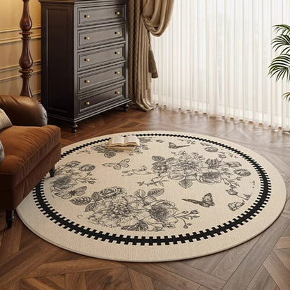 Round Medallion Loop-Pile Rug 1