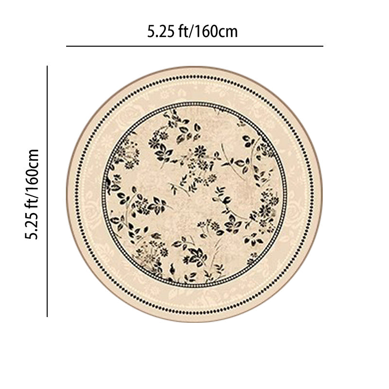 Round Medallion Loop-Pile Rug 5