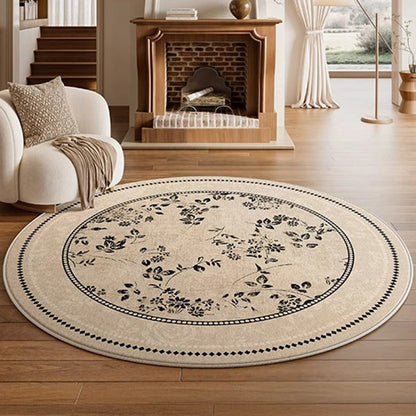Round Medallion Loop-Pile Rug 0