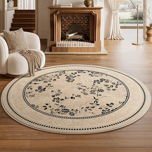 Round Medallion Loop-Pile Rug 0
