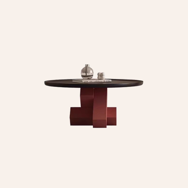 High-Gloss Geometric Pedestal Table 14