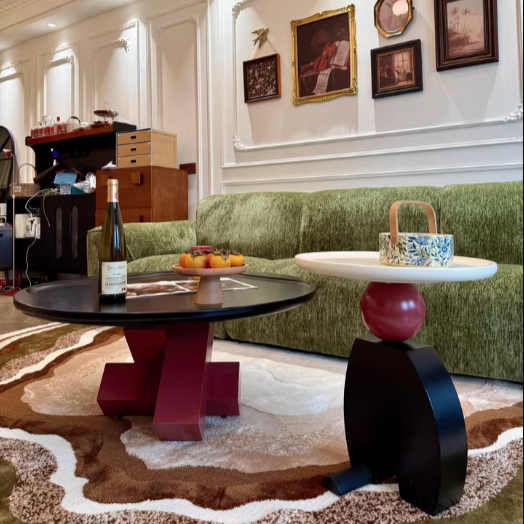High-Gloss Geometric Pedestal Table 2