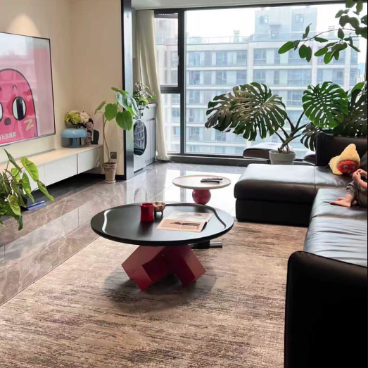 High-Gloss Geometric Pedestal Table 11