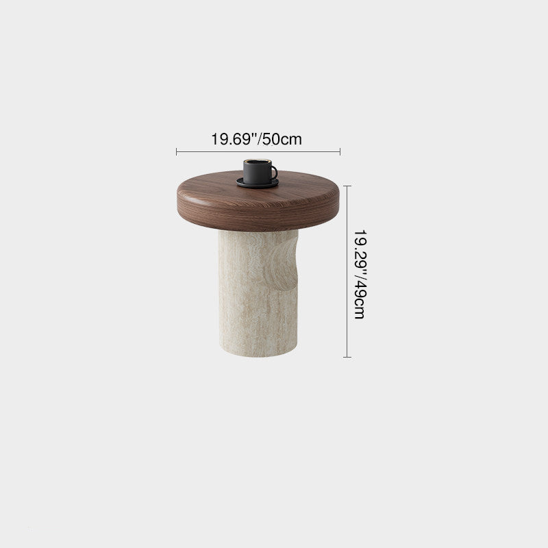 Stone-Texture Pedestal Round Table 2