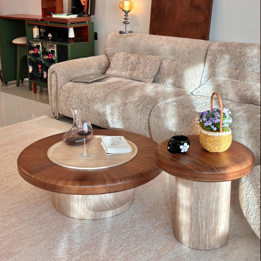 Stone-Texture Pedestal Round Table 10