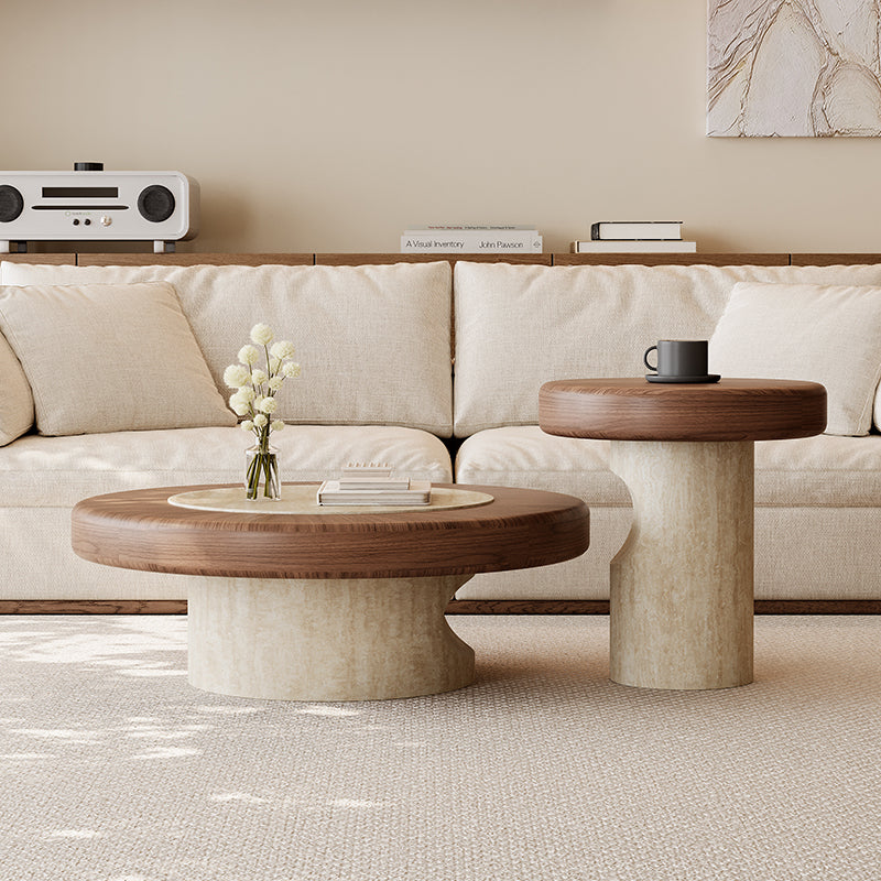 Stone-Texture Pedestal Round Table 1