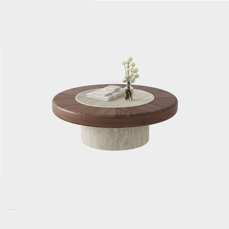 Stone-Texture Pedestal Round Table 17