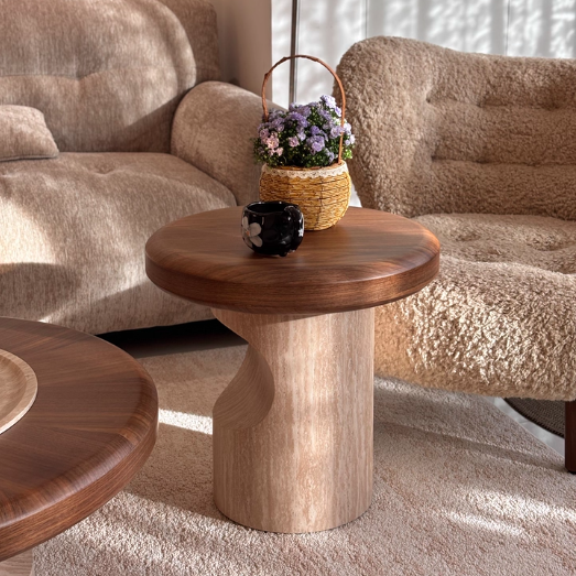 Stone-Texture Pedestal Round Table 8