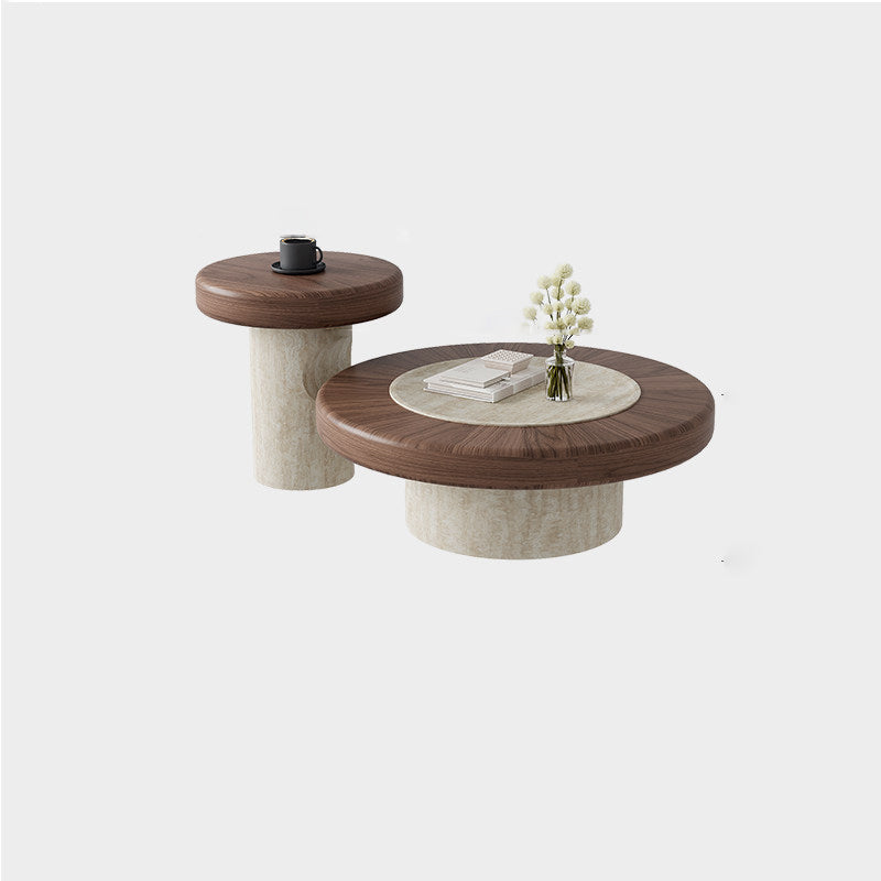 Stone-Texture Pedestal Round Table 18