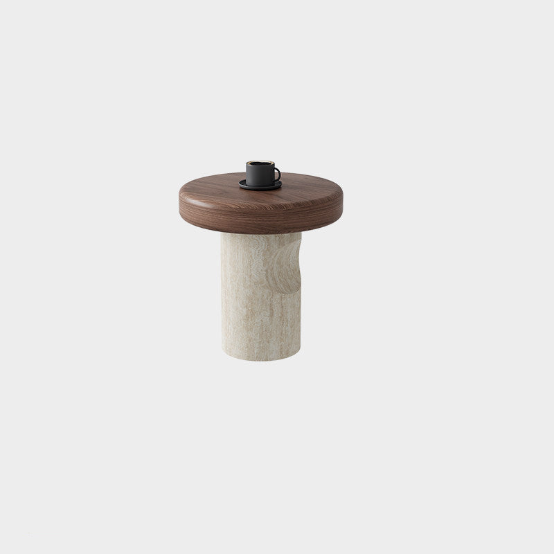 Stone-Texture Pedestal Round Table 16