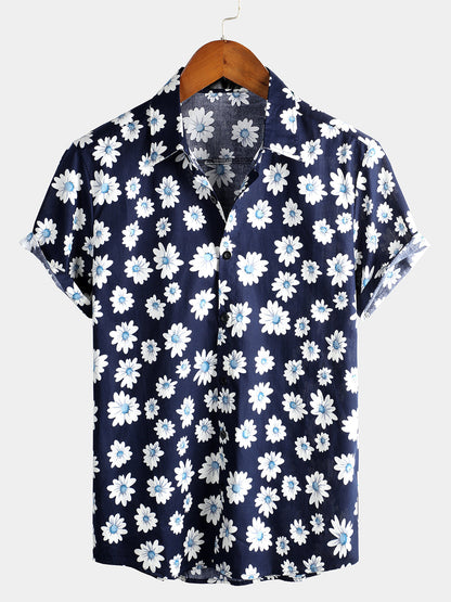 Hawaiian Shirt for Men, Mens Floral Shirt Short Sleeve Button Up – image 6